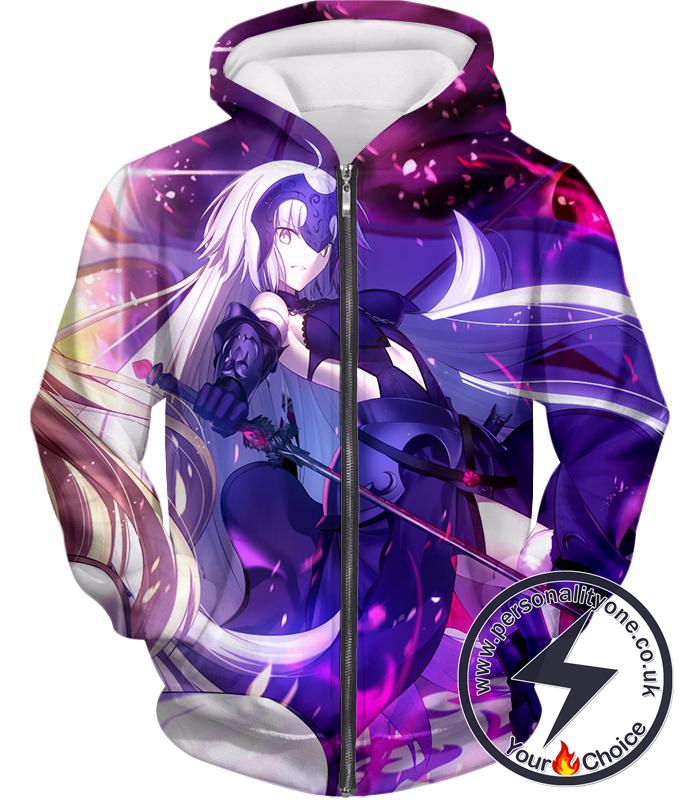 Fate Stay Night Jeanne Alter Grand Order Avenger Action Zip Up Hoodie